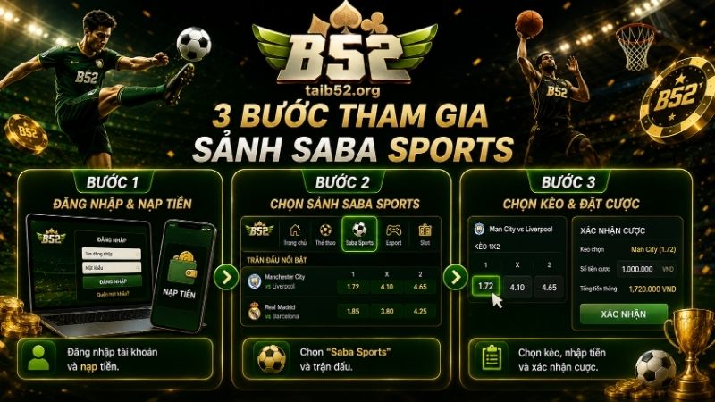 Cách tham gia sảnh Saba Sports B52CLUB