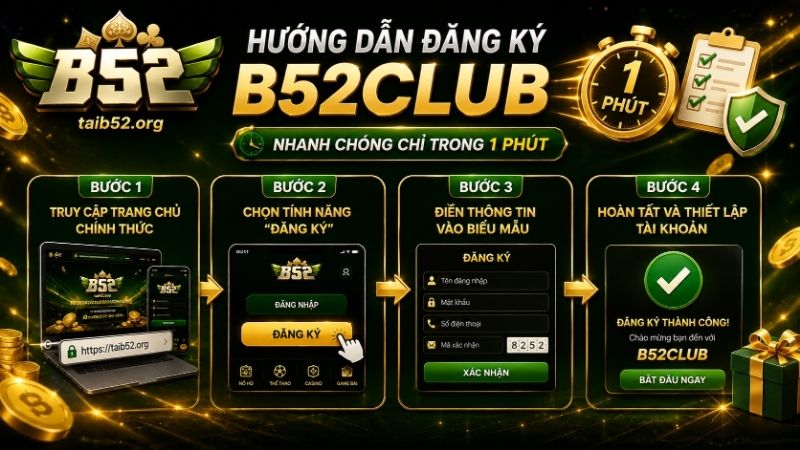 Hướng dẫn  đăng ký B52CLUB nhanh chóng chỉ trong 1 phút