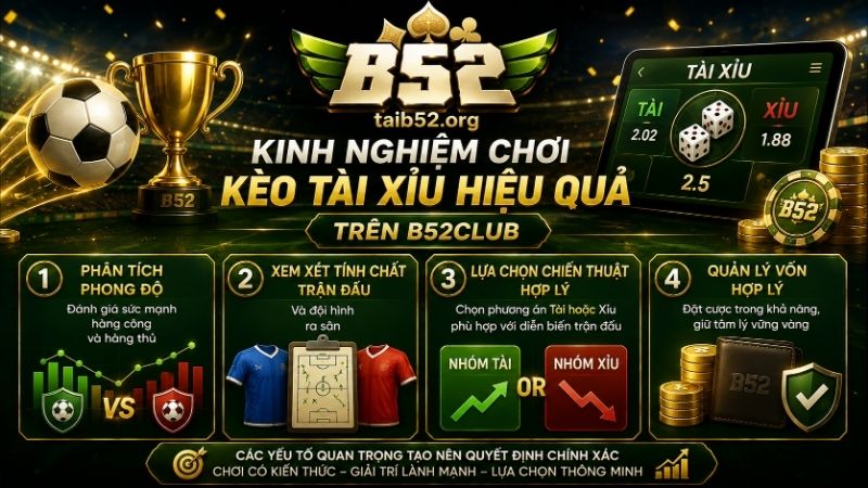 Kinh nghiệm chơi kèo tài xỉu hiệu quả trên B52CLUB
