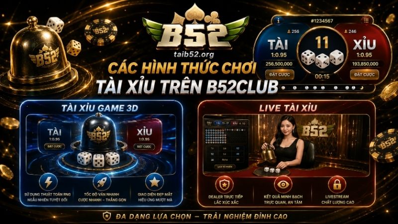 Những sảnh chơi Tài Xỉu trên cổng game B52CLUB