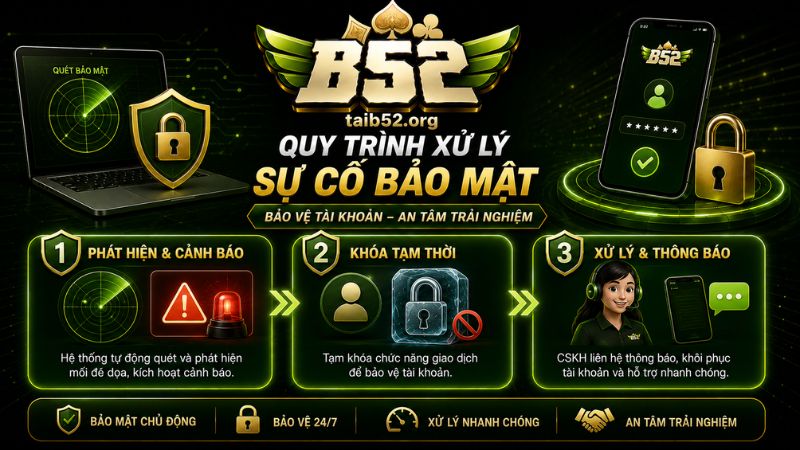 Quy trình xử lý sự cố quy định trong chính sách bảo mật trên B52CLUB